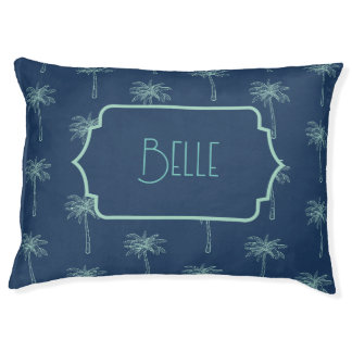 Personalized Palm Tree Pattern Pet Bed