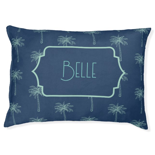 Personalized Palm Tree Pattern Pet Bed (Front)