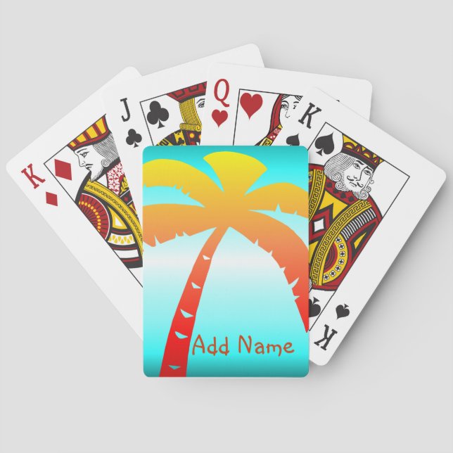 Personalized Palm Tree Poker Cards (Back)