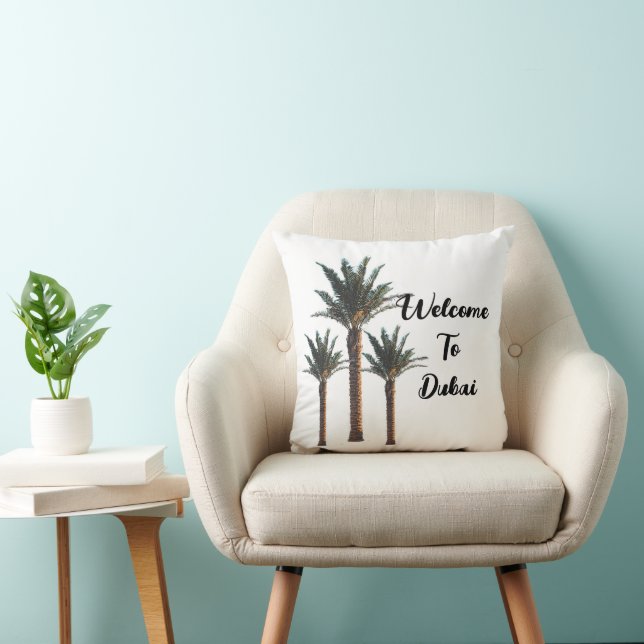 Personalized Palm Tree Throw Pillow (Chair)