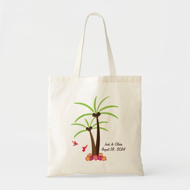 Personalized Palm Tree Tote Bag (Front)