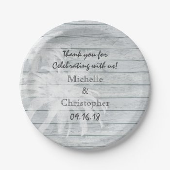Personalized Palm Trees On Wood Beach Wedding Paper Plates by TheBeachBum at Zazzle
