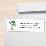 Personalized Palm Trees Tropical Return Address Label<br><div class="desc">These return address labels are decorated with a fun watercolor of palm trees and lights.
Easily customizable.
Original Watercolor © Michele Davies.</div>