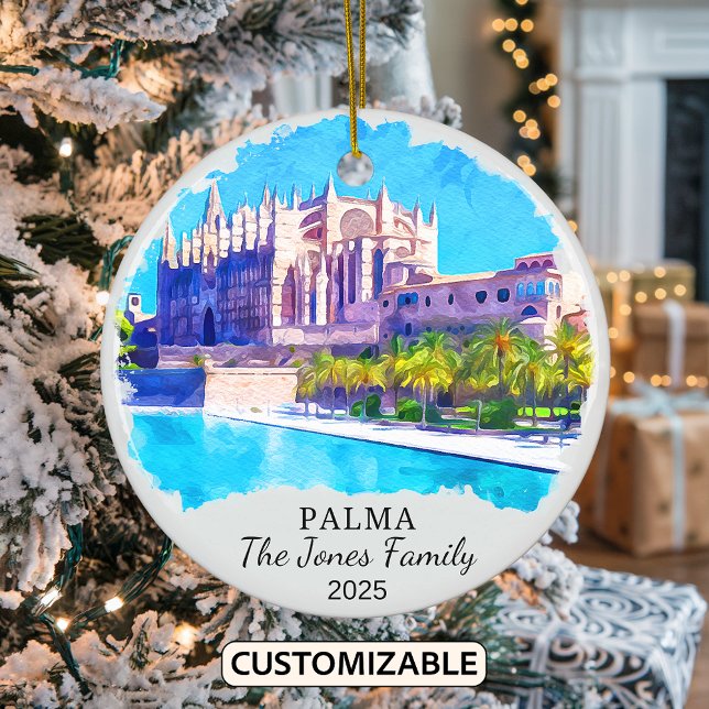 Personalized Palma Ornament, Mallorca Gift Ceramic Ornament (Creator Uploaded)