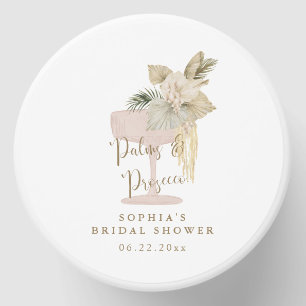Personalized Palms and Prosecco bridal Mini Candle Favors