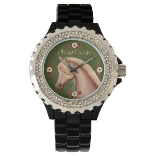 Personalized Palomino Horse Rhinestone Watch