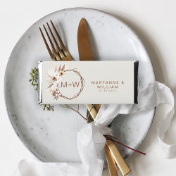 Personalized Pampas Floral Monogram Wedding   Hershey Bar Favors