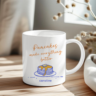 Personalized Pancake Lovers Mug Fun Breakfast Art