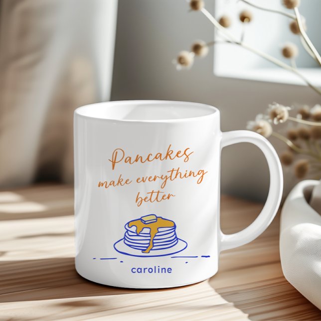 Personalized Pancake Lovers Mug Fun Breakfast Art (Creator Uploaded)