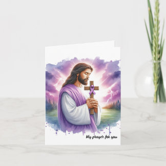 Personalized Pancreatic Cancer Jesus Sympathy Card