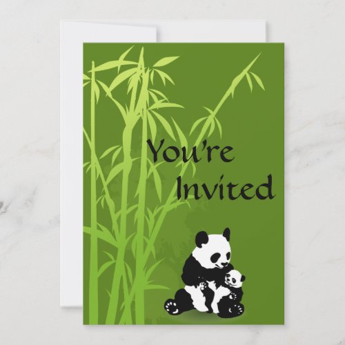 Panda Bears and Bamboo Baby Shower Invitation