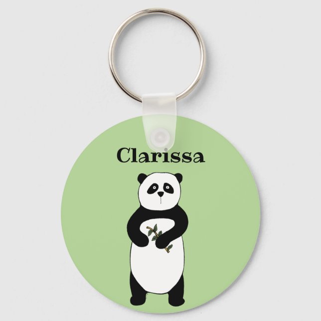 Personalized Panda Bear Keychain (Front)
