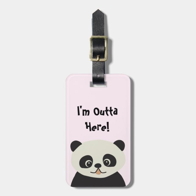 Personalized Panda Bear Luggage Tag (Front Vertical)