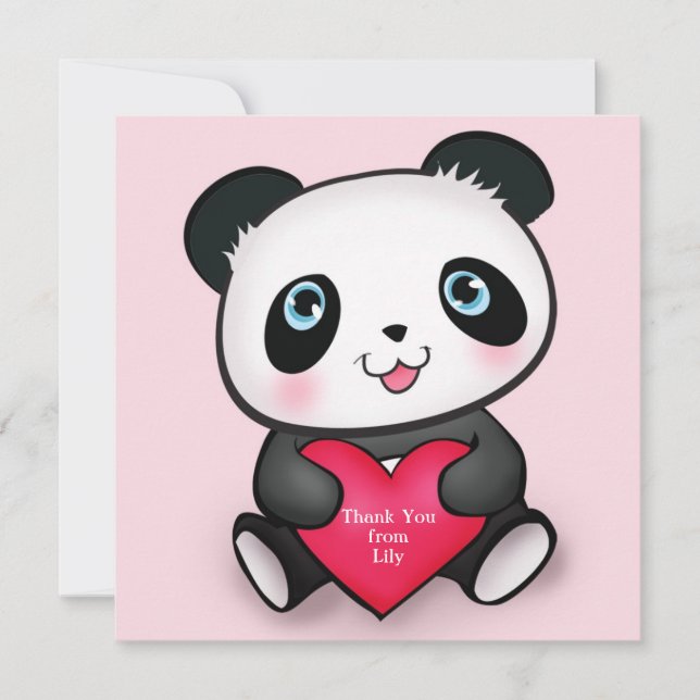 "personalized panda card" "personalized thank you card (Front)