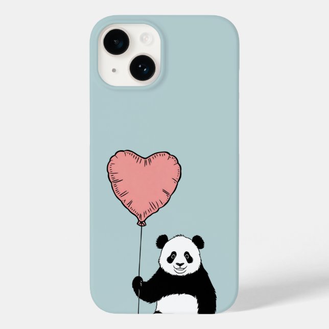 Personalized Panda Holding Heart Balloon – Sweet  Case-Mate iPhone Case (Back)