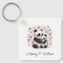Personalized Panda Love Baby Keychain