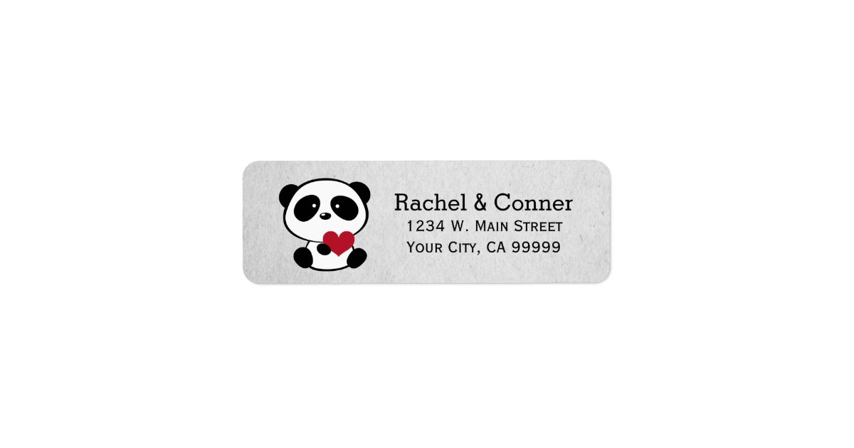 Personalized Panda Love Wedding Address Labels | Zazzle