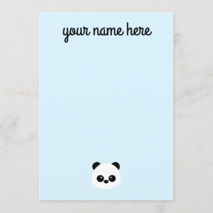 Personalized Panda Notecards for Kids