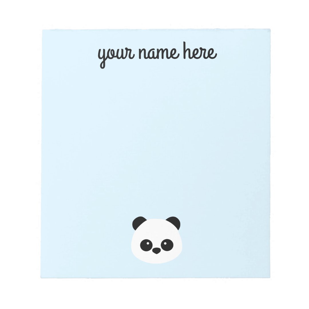 Personalized Panda Notepad for Kids | Zazzle