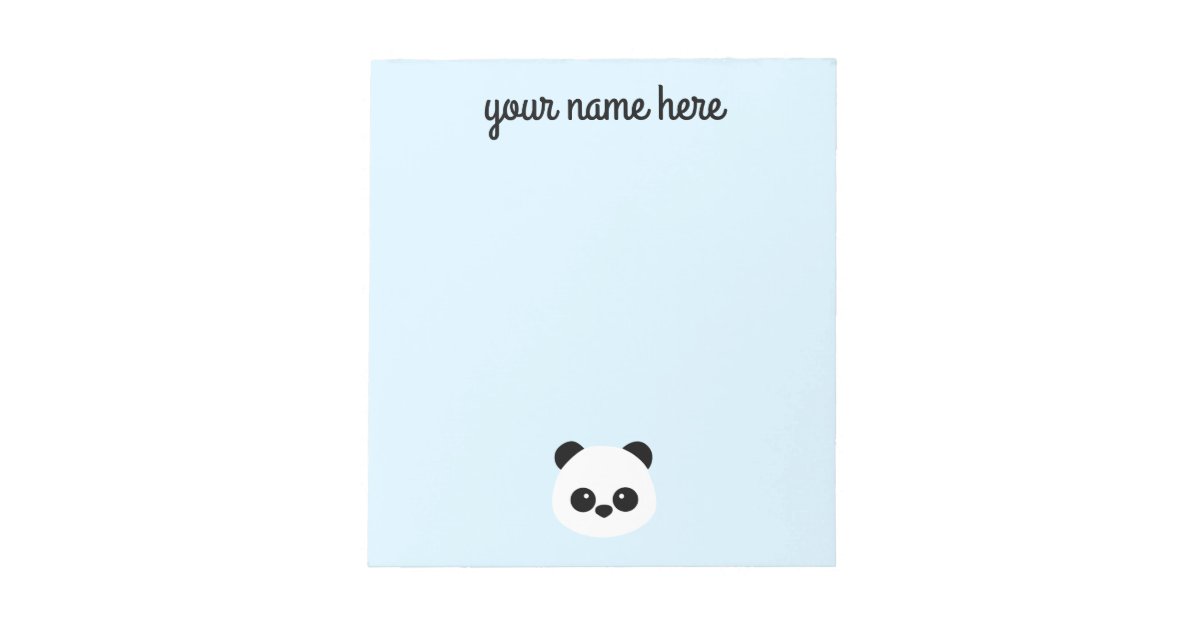 Personalized Panda Notepad for Kids | Zazzle