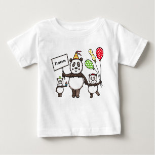 Personalized Panda Party Baby T-Shirt