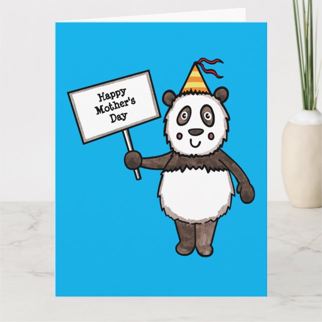 Personalized Panda Party Mother's Day Card (Front)