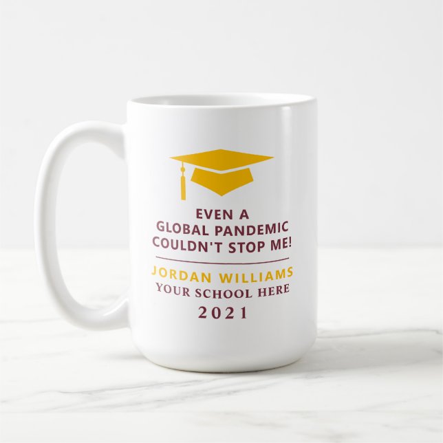 Personalized Pandemic - Graduate Class of 2021 Mug (Left)