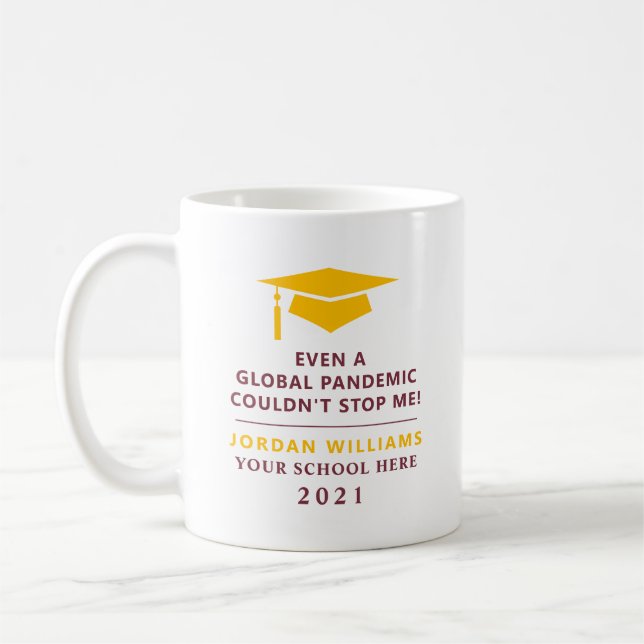 Personalized Pandemic - Graduate Class of 2021 Mug (Left)