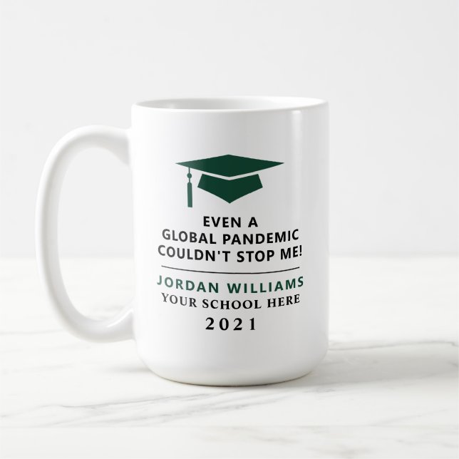Personalized Pandemic - Graduate Class of 2021 Mug (Left)