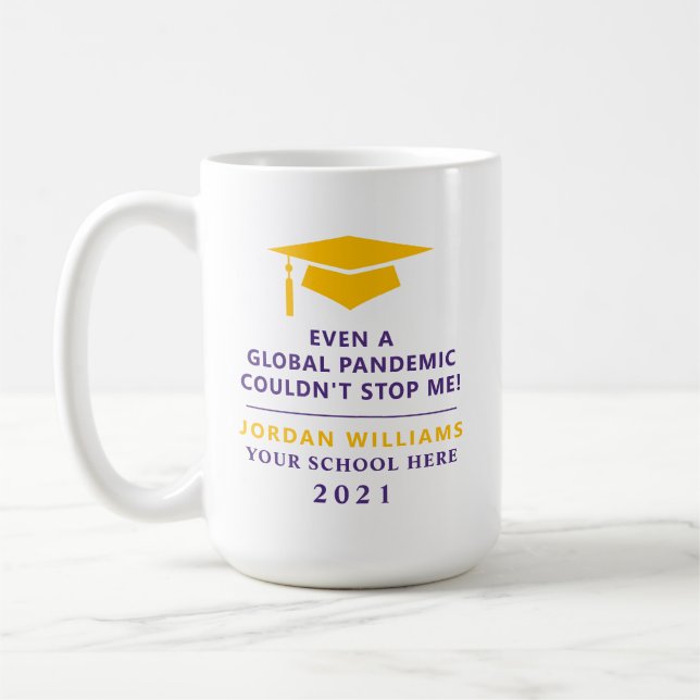 Personalized Pandemic - Graduate Class of 2021 Mug (Left)