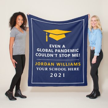 Personalized Pandemic - Graduate Class Of 2022 Fleece Blanket by thepixelprojekt at Zazzle