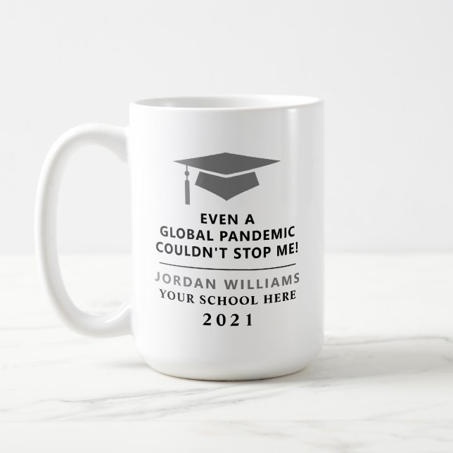 Personalized Pandemic - Graduate Class of 2022 Mug (Left)