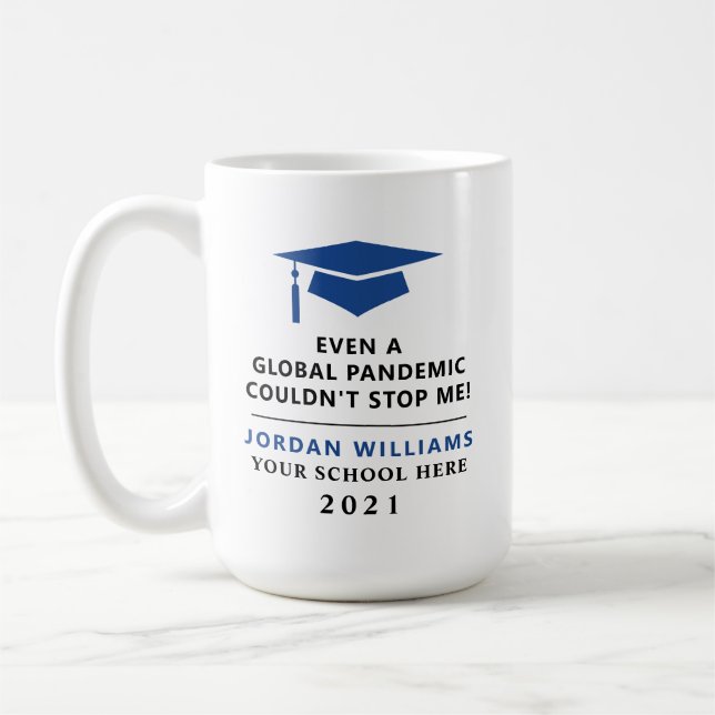 Personalized Pandemic - Graduate Class of 2022 Mug (Left)