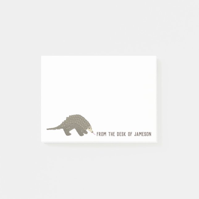 Personalized Pangolin Post-It Notes Pad (Front)