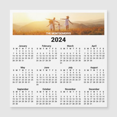 Personalized Panorama Photo 2024 Magnet Calendar