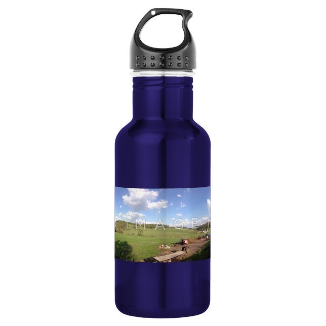 Personalized Panoramic Photo Aluminum Stainless Steel Water Bottle (Front)