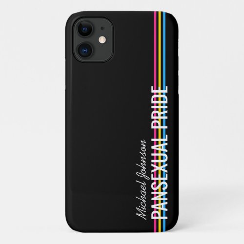 Personalized Pansexual Flag Color Stripes Custom iPhone 11 Case