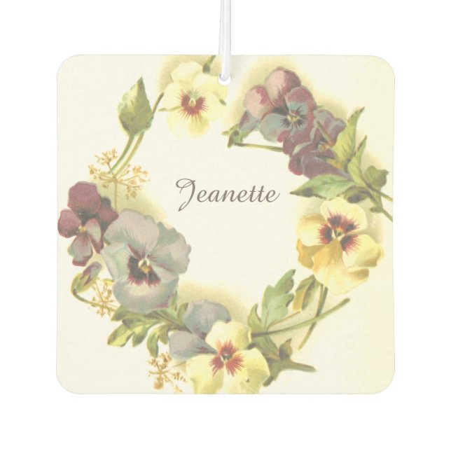Personalized Pansies Car Air Freshener (Front)