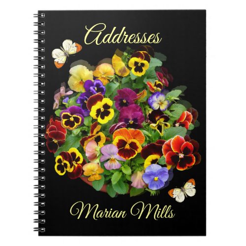 Personalized Pansy and Butterfly  Address Book