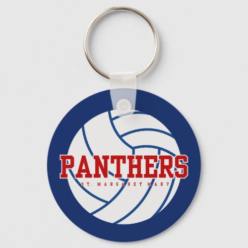 Personalized Panther Volleyball Keychain