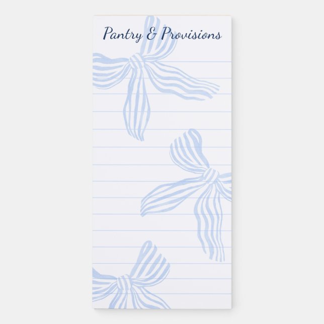 Personalized Pantry & Provisions  Magnetic Notepad (Front)