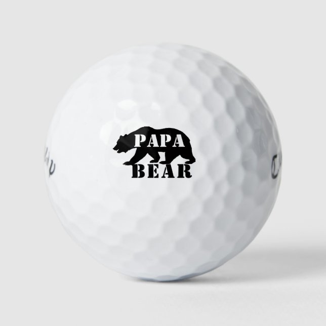 Personalized Papa Bear Golf Balls, Callaway Balls (Front)