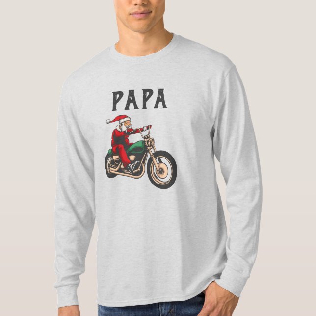Personalized Papa Christmas Named Gift T-Shirt (Front)