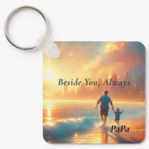 Personalized Papa Keychain - Beside You Always
