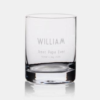 Personalized Papa or Father’s Day Rocks Glass