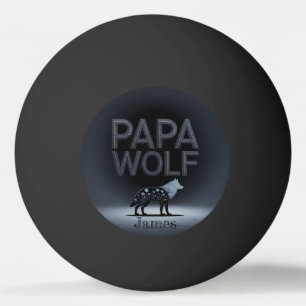 Personalized Papa Wolf Nature Silhouette Ping Pong Ball