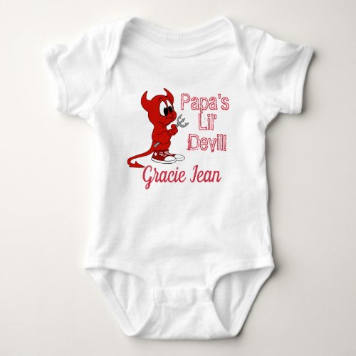 Personalized Papas Lil Devil with Cute Devil Baby Bodysuit