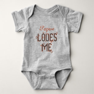 Custom Baby Bodysuit I Love My Grammy and Pappy Grandparents Boy & Girl Clothes