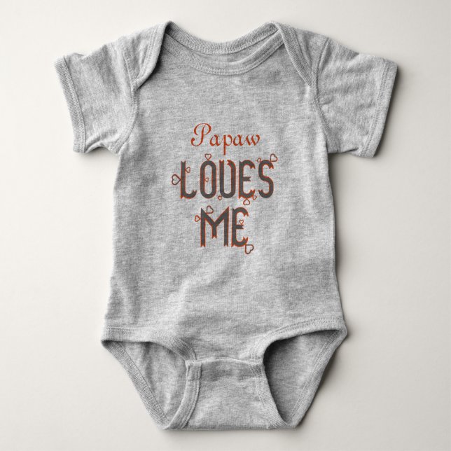 PERSONALIZED Papaw LOVES ME Baby Bodysuit (Front)