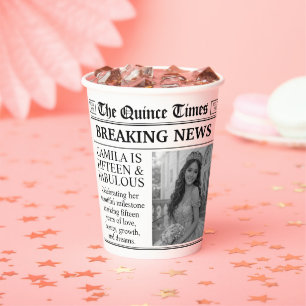 Personalized Paper Cups, Custom Newspaper Party Cups